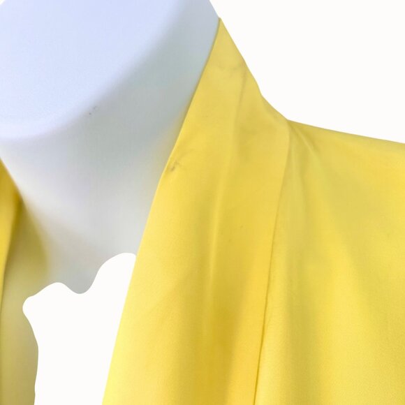 GORGEOUS VINTAGE BRIGHT YELLOW FLORAL EMBROIDERED KIMONO ROBE W/ BELT FROM JAPAN - Picture 5 of 8